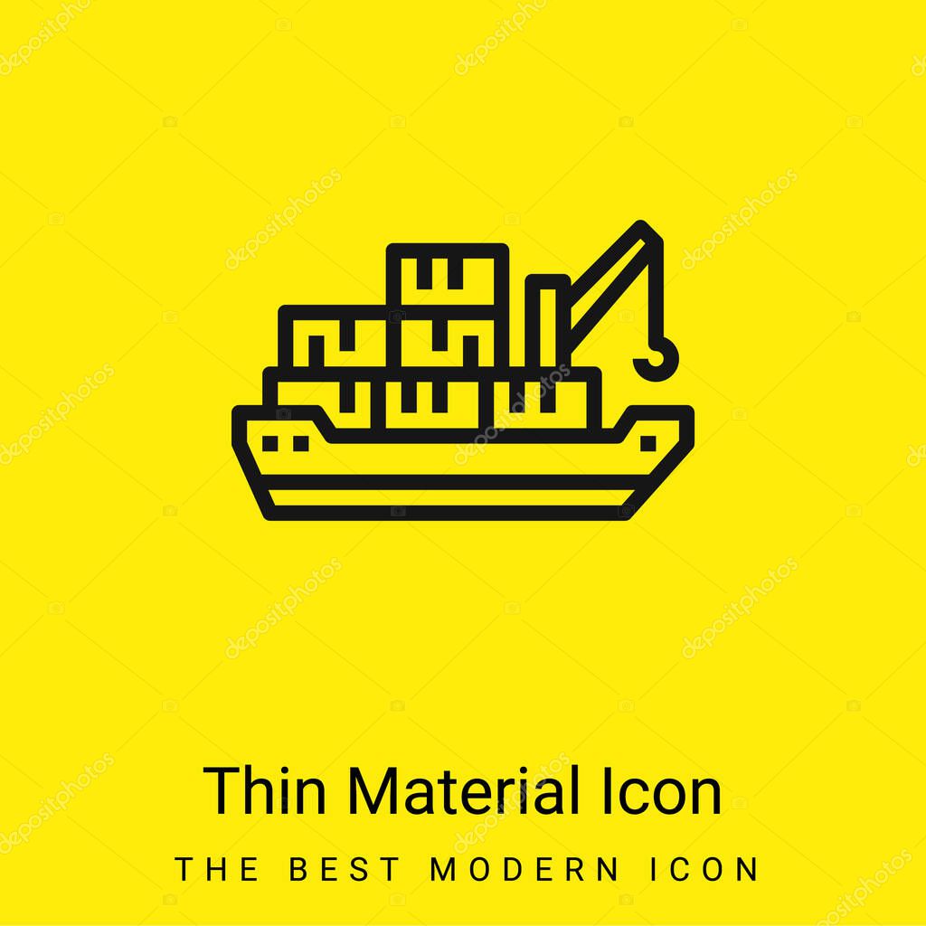 Barge minimal bright yellow material icon