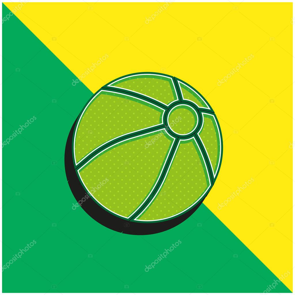 Ball Green and yellow modern 3d vector icon logo