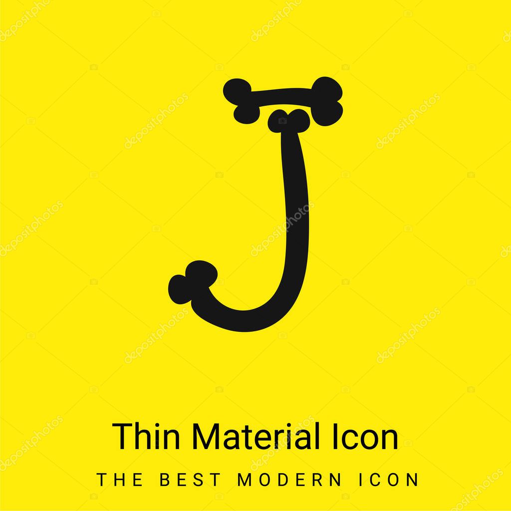 Bones Halloween Typography Letter J minimal bright yellow material icon