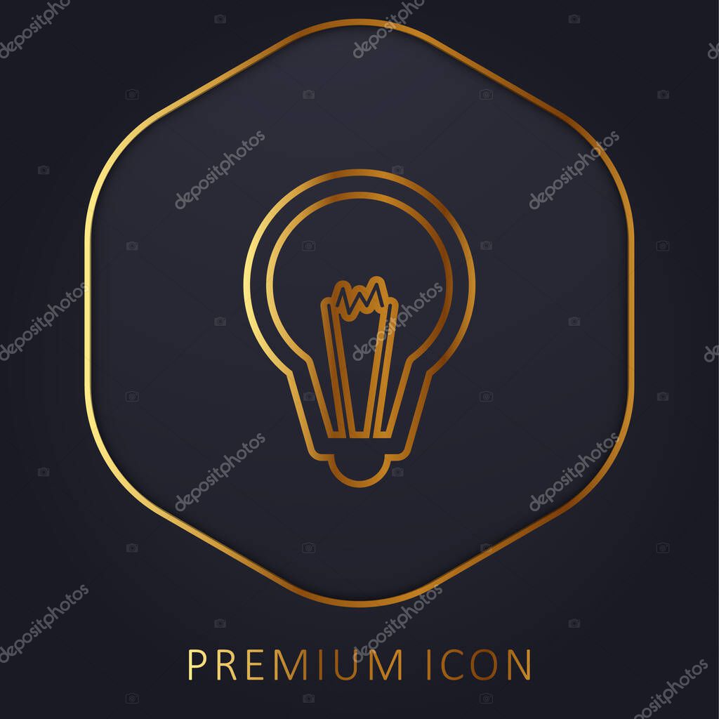 Big Light Bulb golden line premium logo or icon