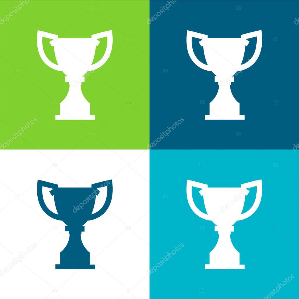 Award Trophy Silhouette Flat four color minimal icon set