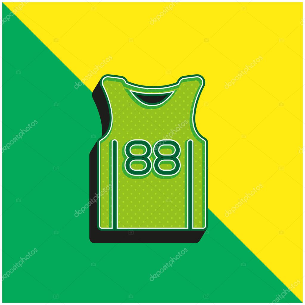 Basketball Jersey Green and yellow modern 3d vector icon logo