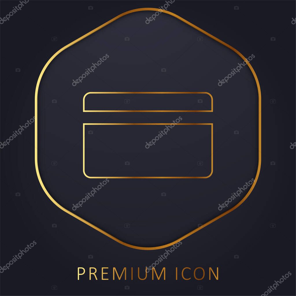 Bank Credit Card golden line premium logo or icon