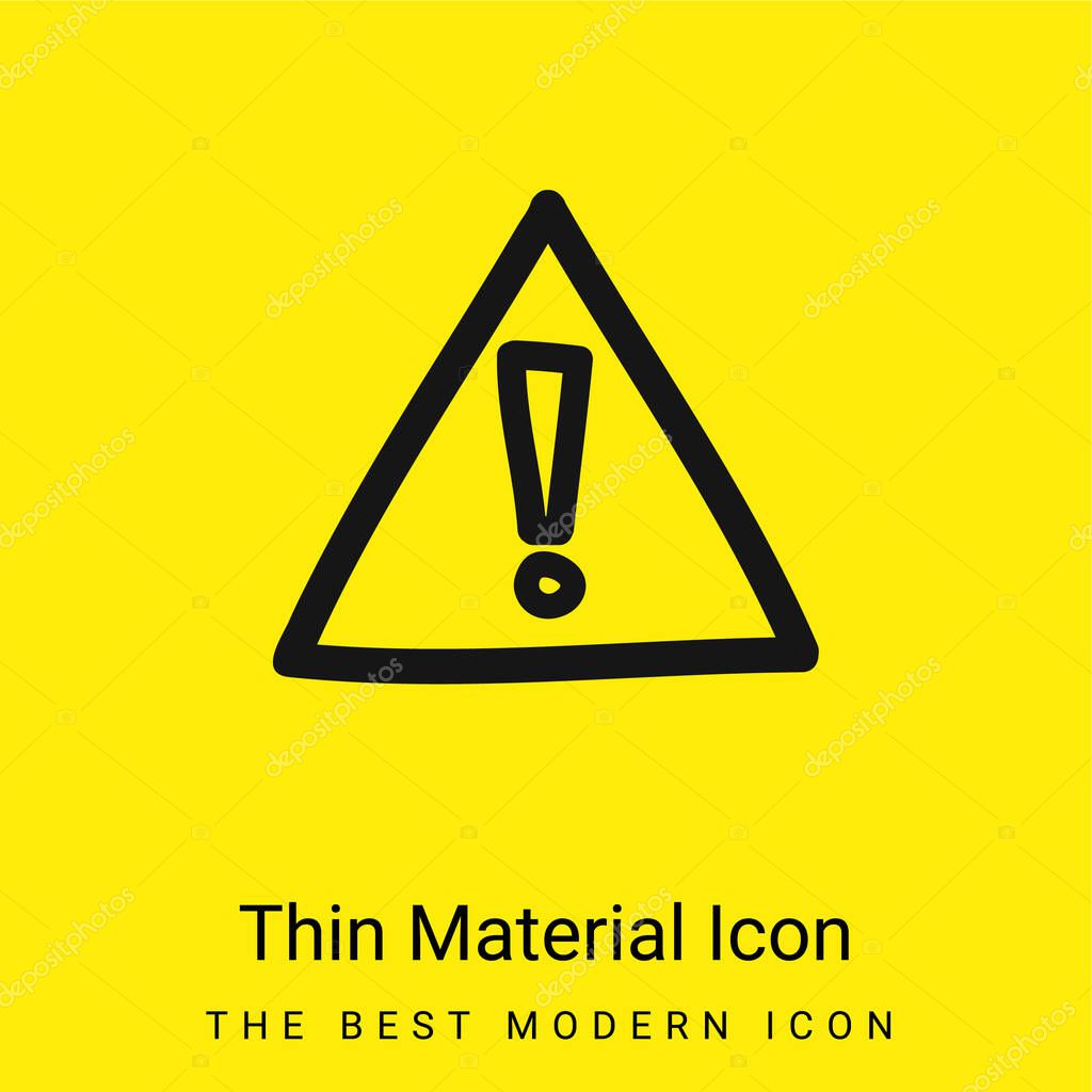Alert Hand Drawn Sign minimal bright yellow material icon