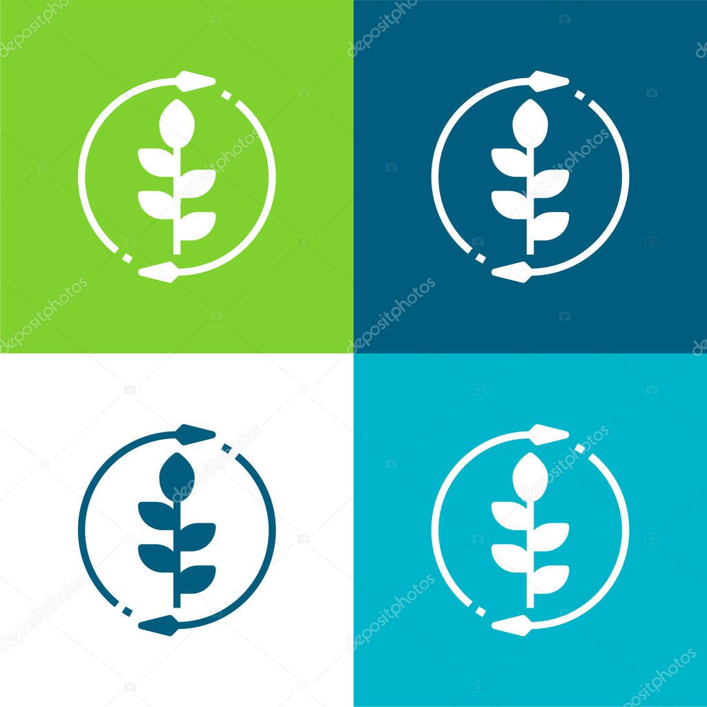 Agronomy Flat four color minimal icon set