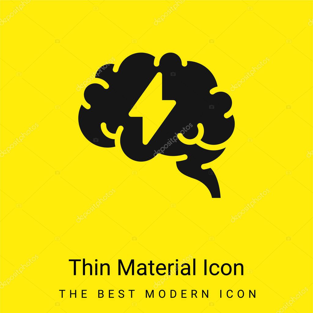 Brain minimal bright yellow material icon