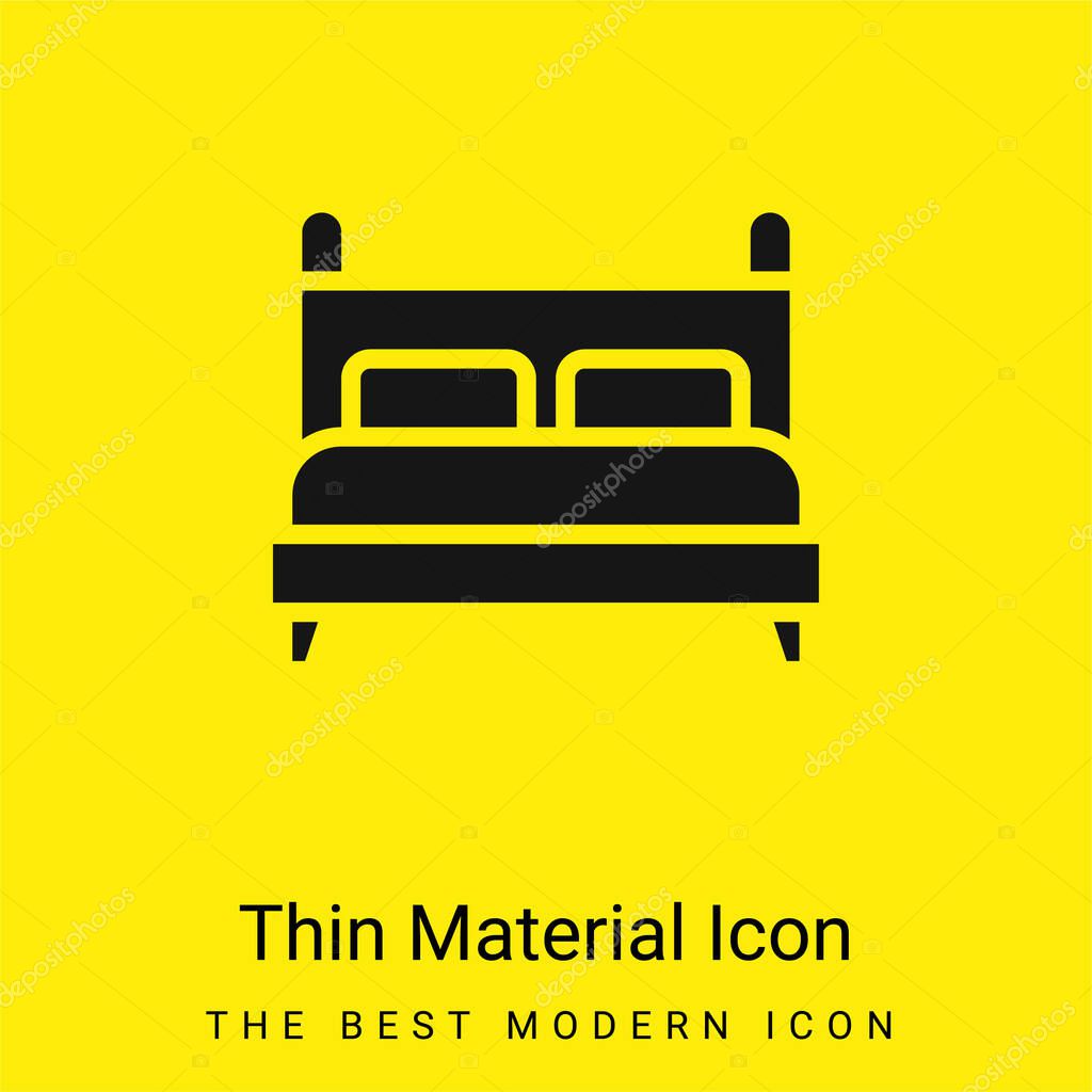 Bed minimal bright yellow material icon