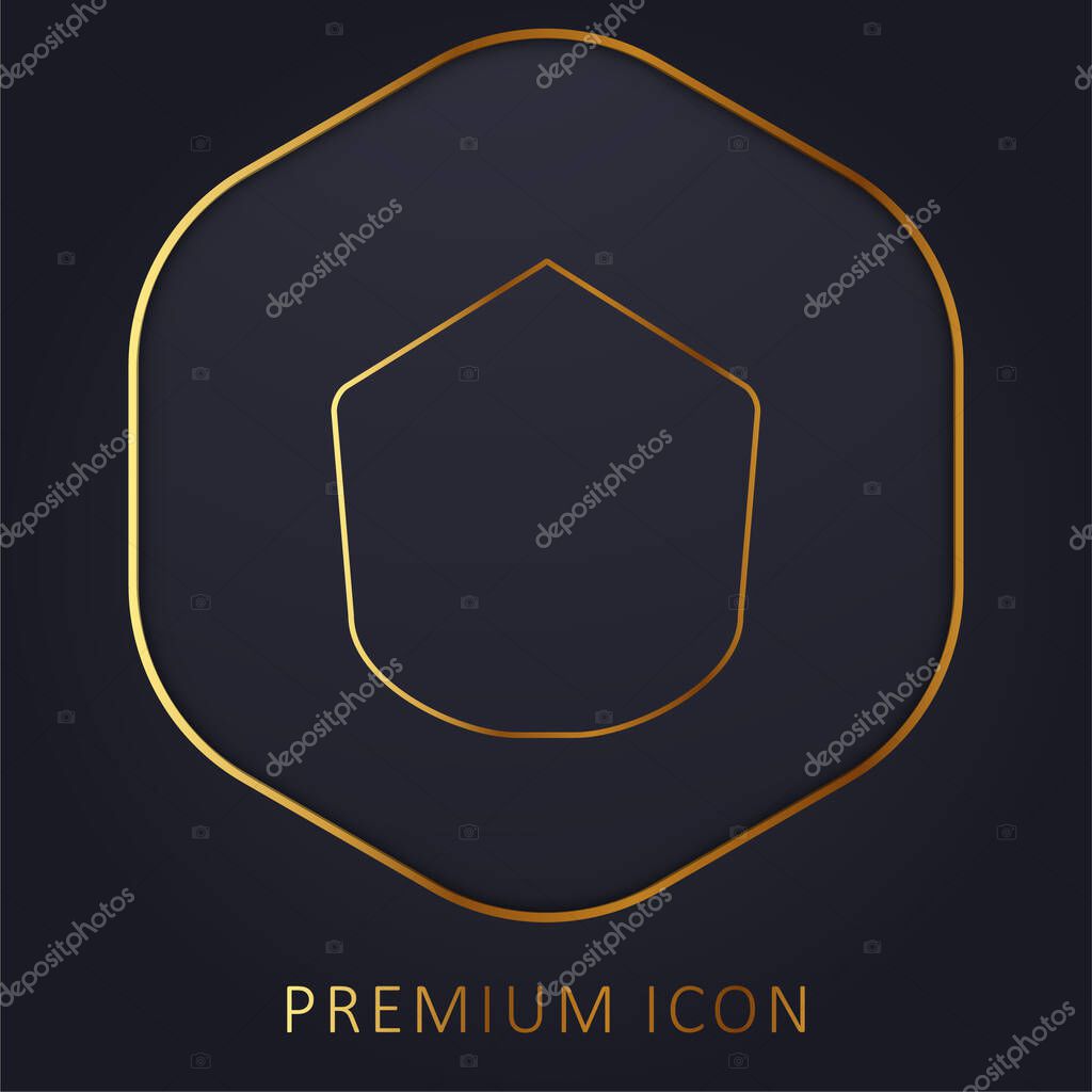 Black Polygonal Shape golden line premium logo or icon