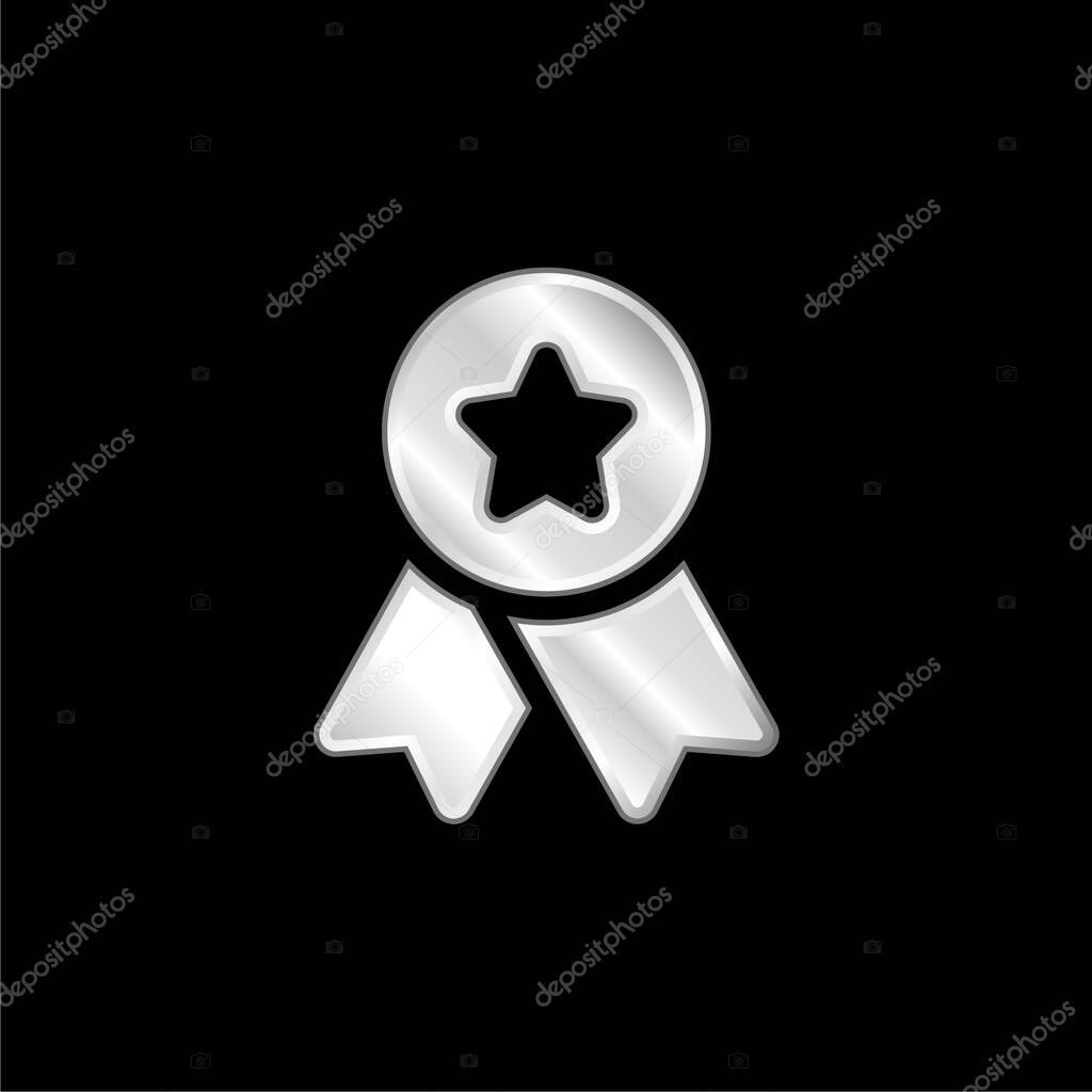 Badge silver plated metallic icon