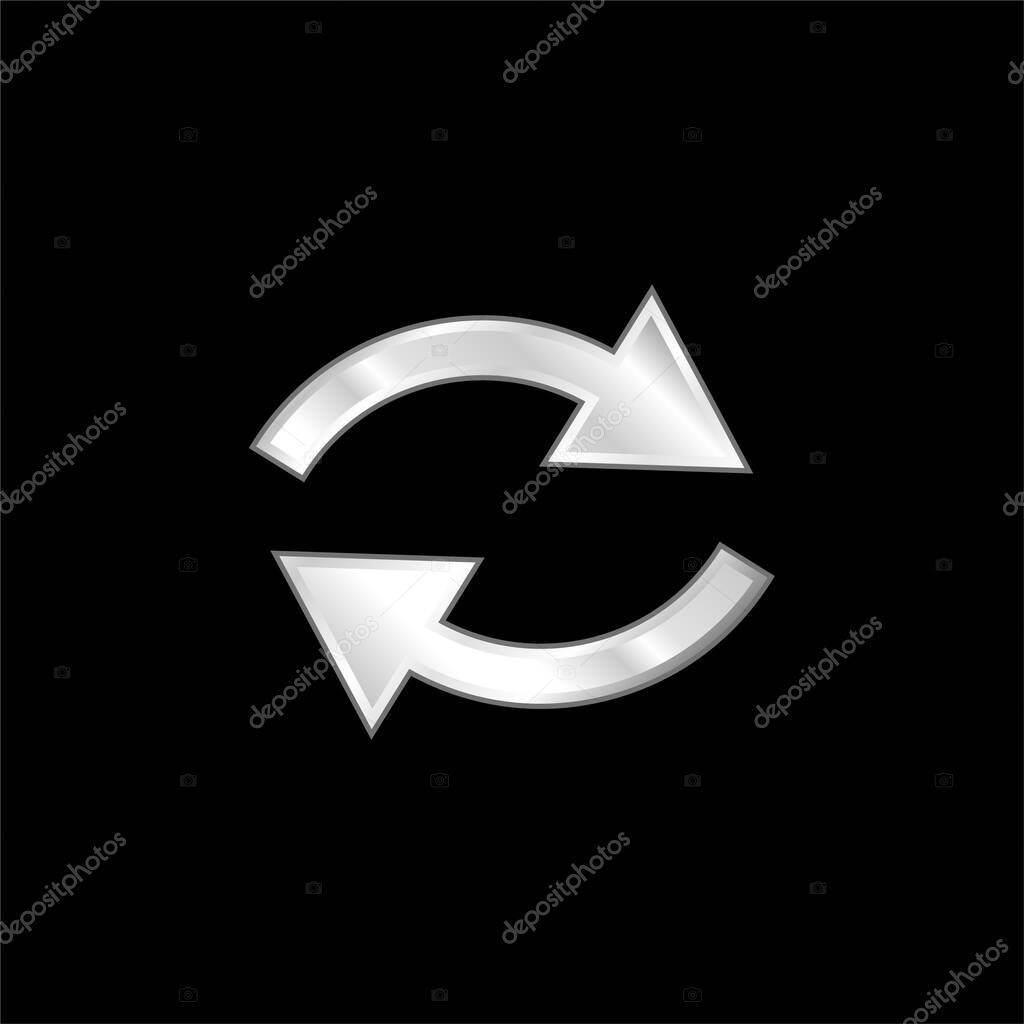 Arrows Couple silver plated metallic icon