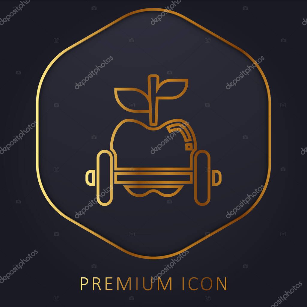Apple golden line premium logo or icon
