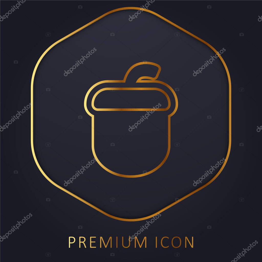 Acorn golden line premium logo or icon