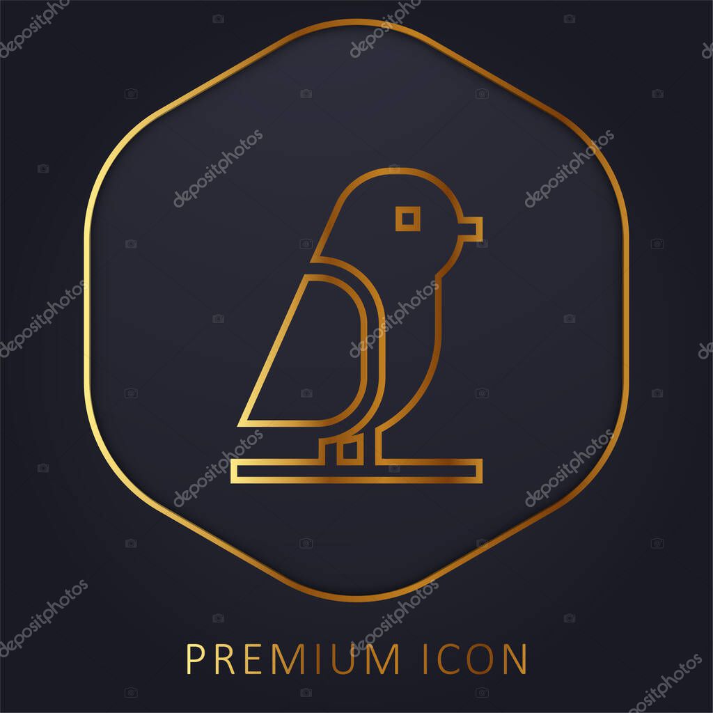Bird golden line premium logo or icon