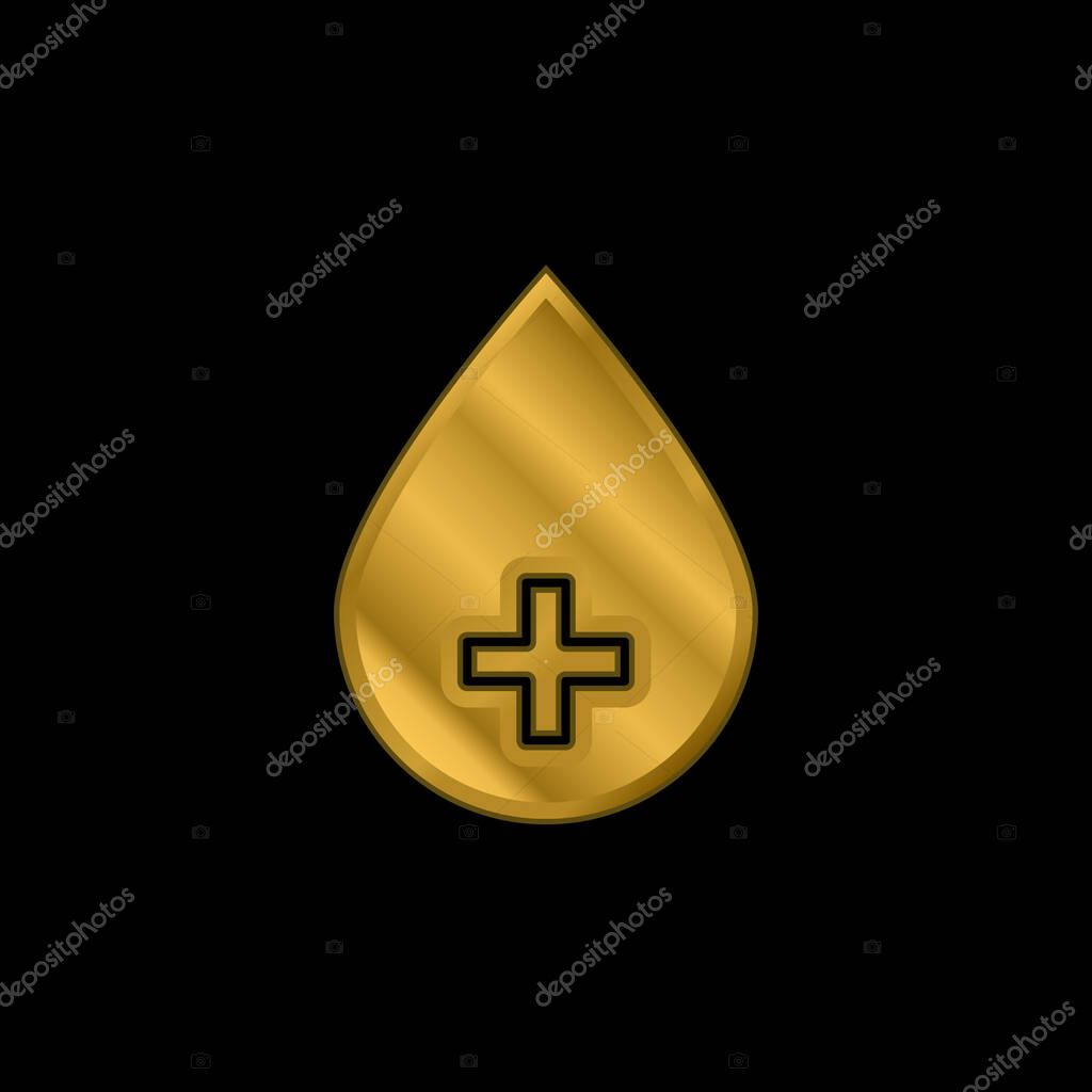 Alcohol gold plated metalic icon or logo vector