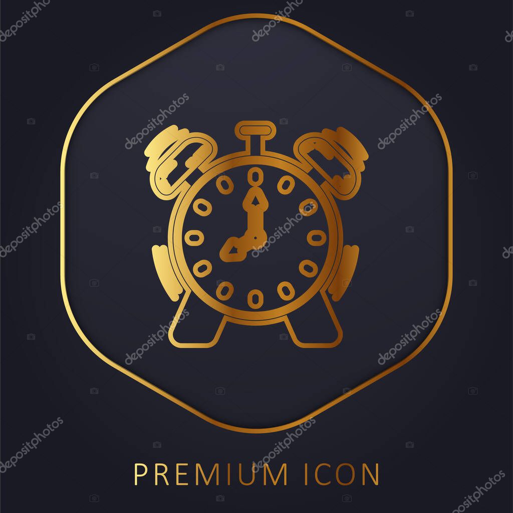 Alert golden line premium logo or icon