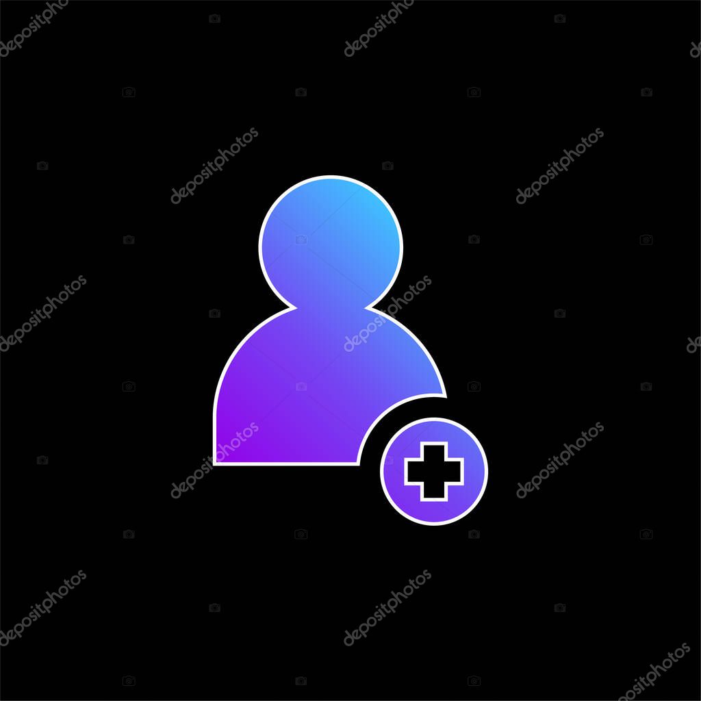 Add Friend blue gradient vector icon