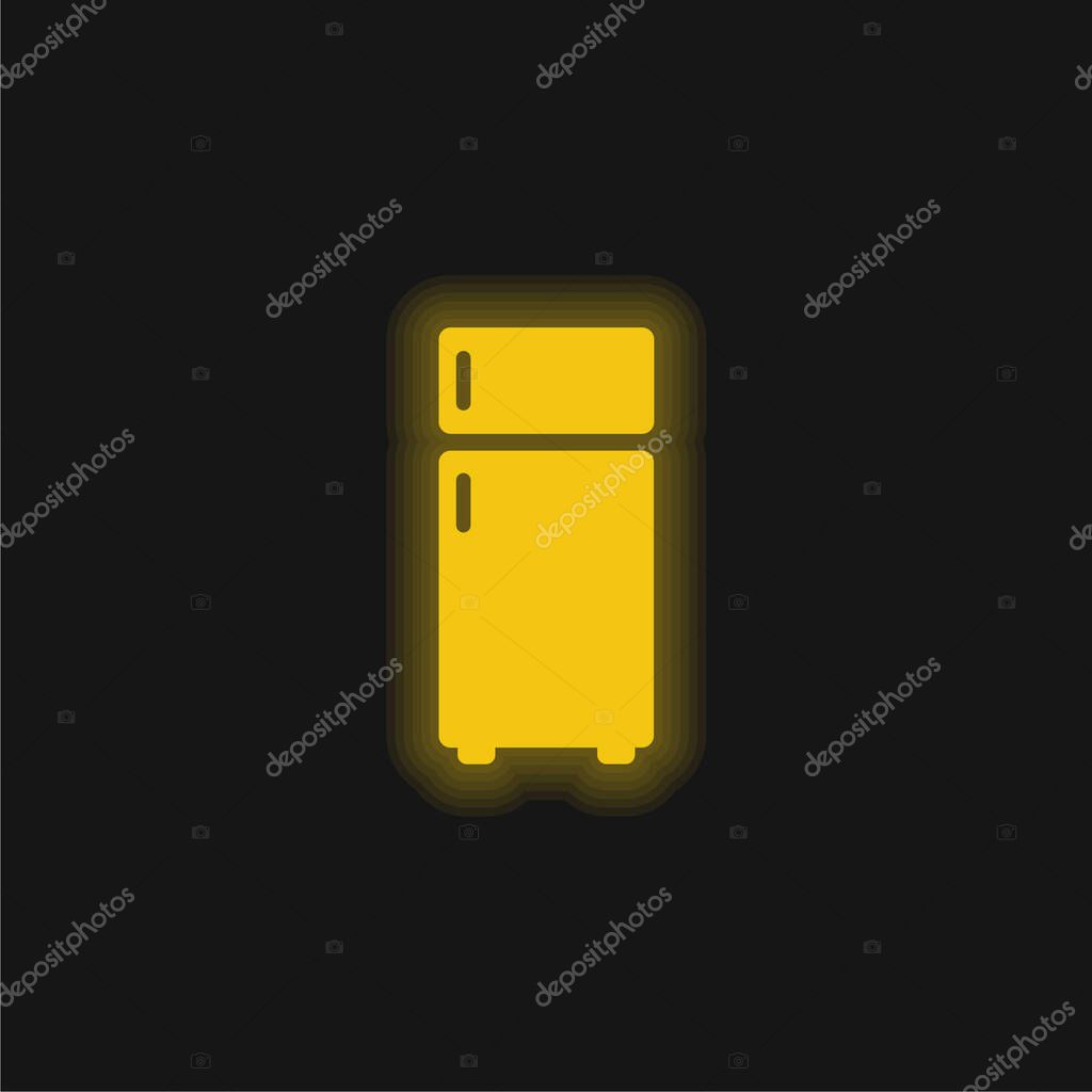 Big Fridge yellow glowing neon icon