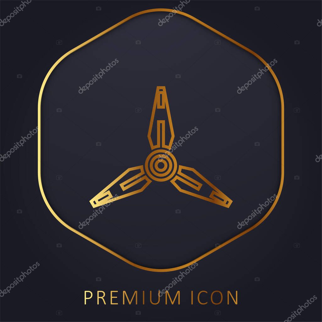 Blades golden line premium logo or icon