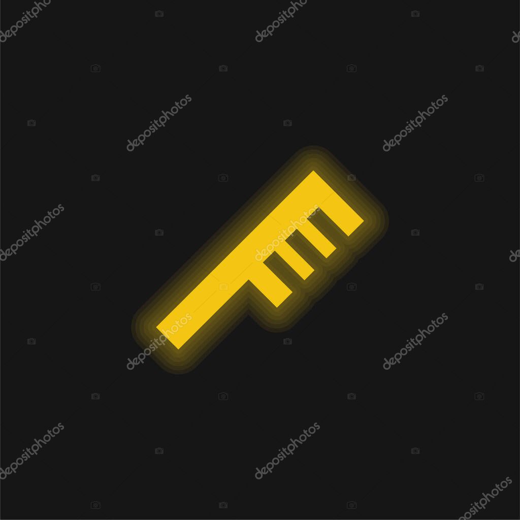 Angular Comb yellow glowing neon icon