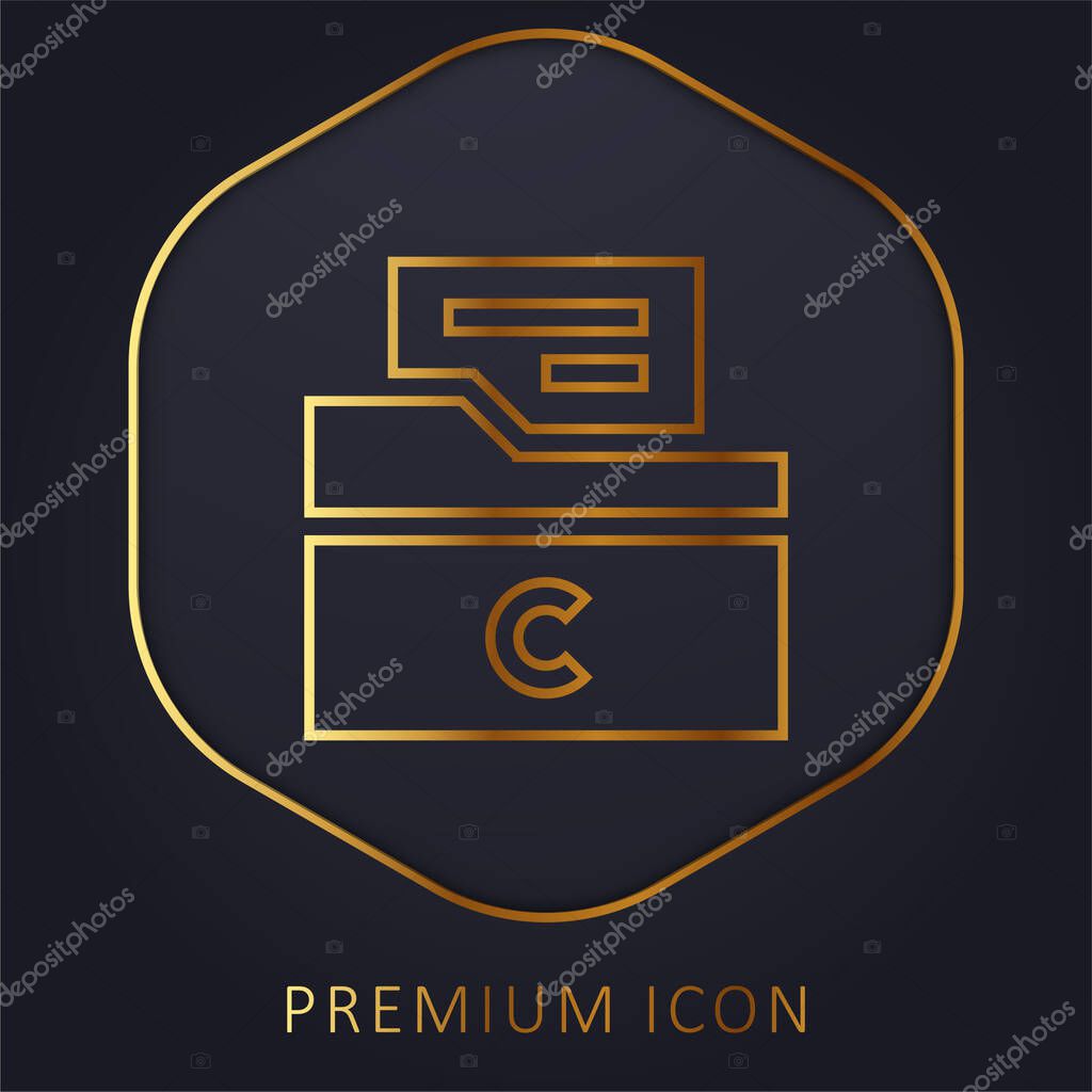 Archive golden line premium logo or icon