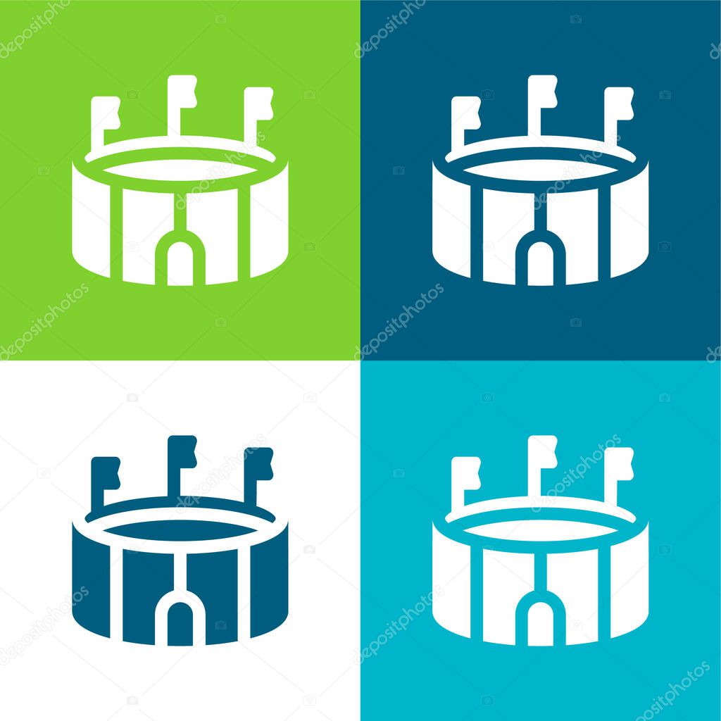 Arena Flat four color minimal icon set