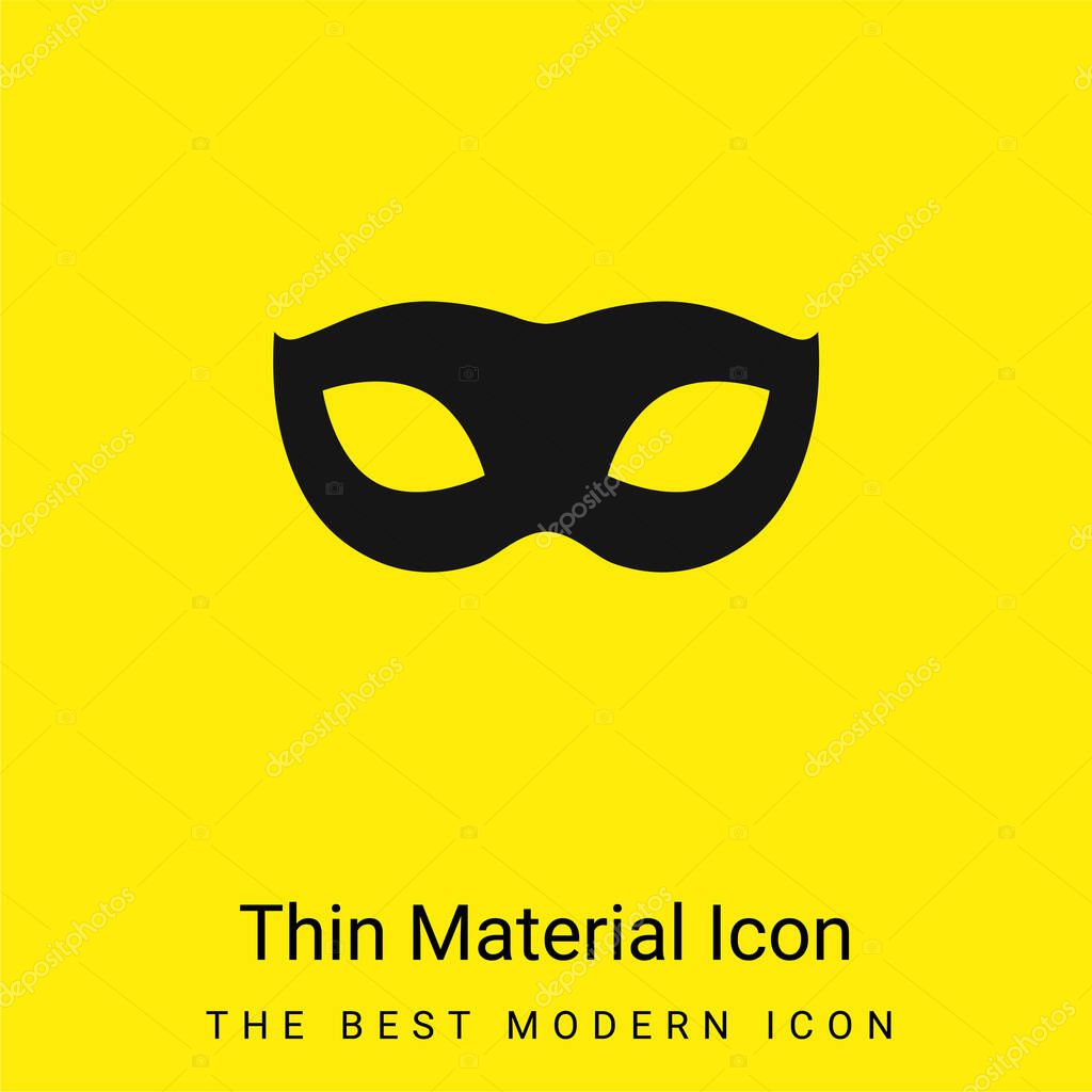 Black Carnival Mask Shape minimal bright yellow material icon