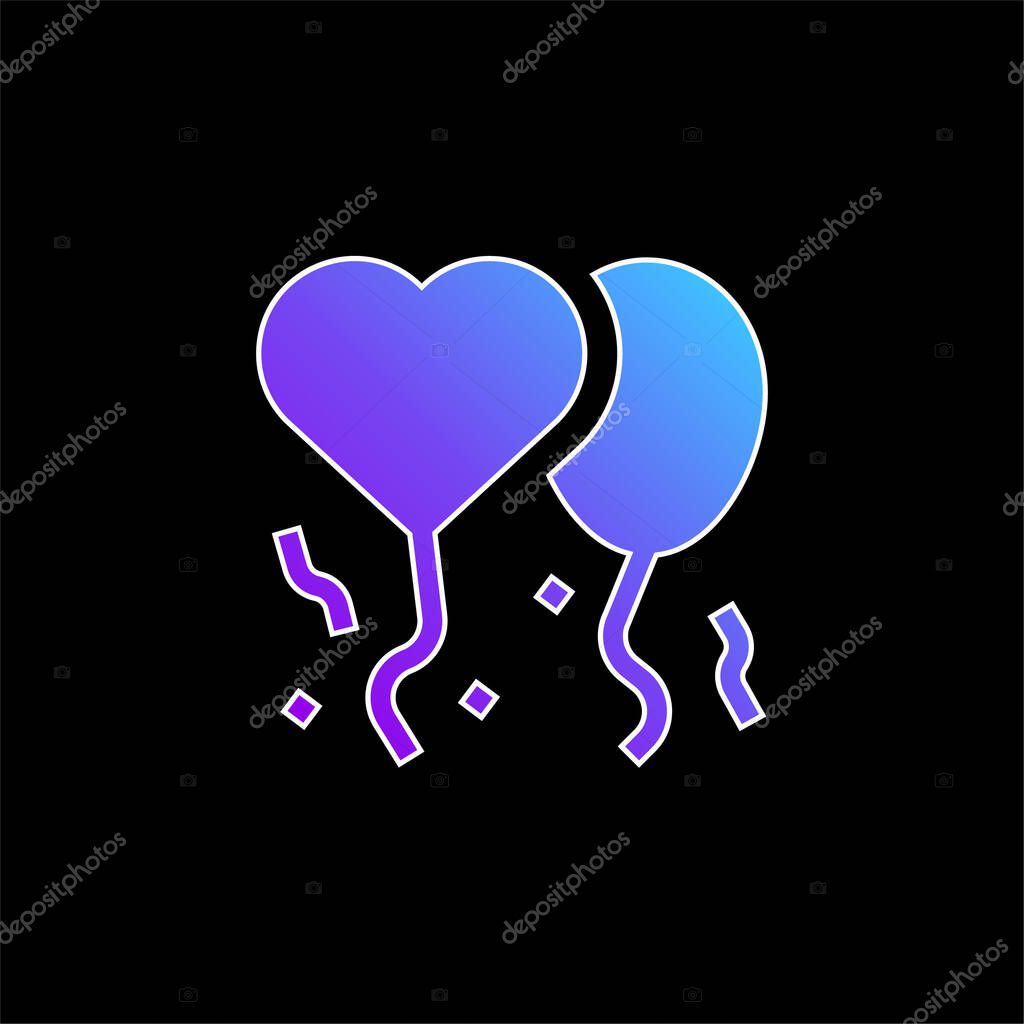 Balloons blue gradient vector icon
