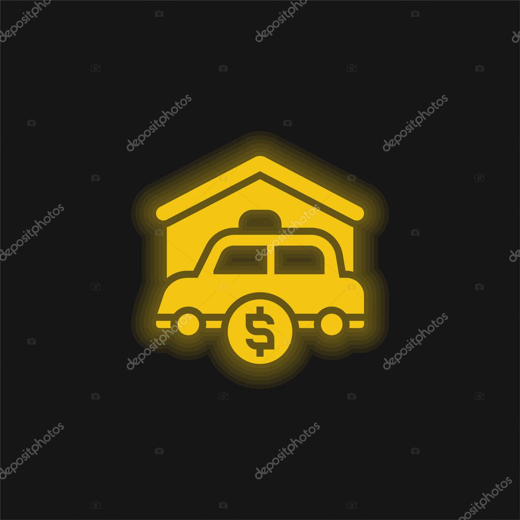 Assets yellow glowing neon icon