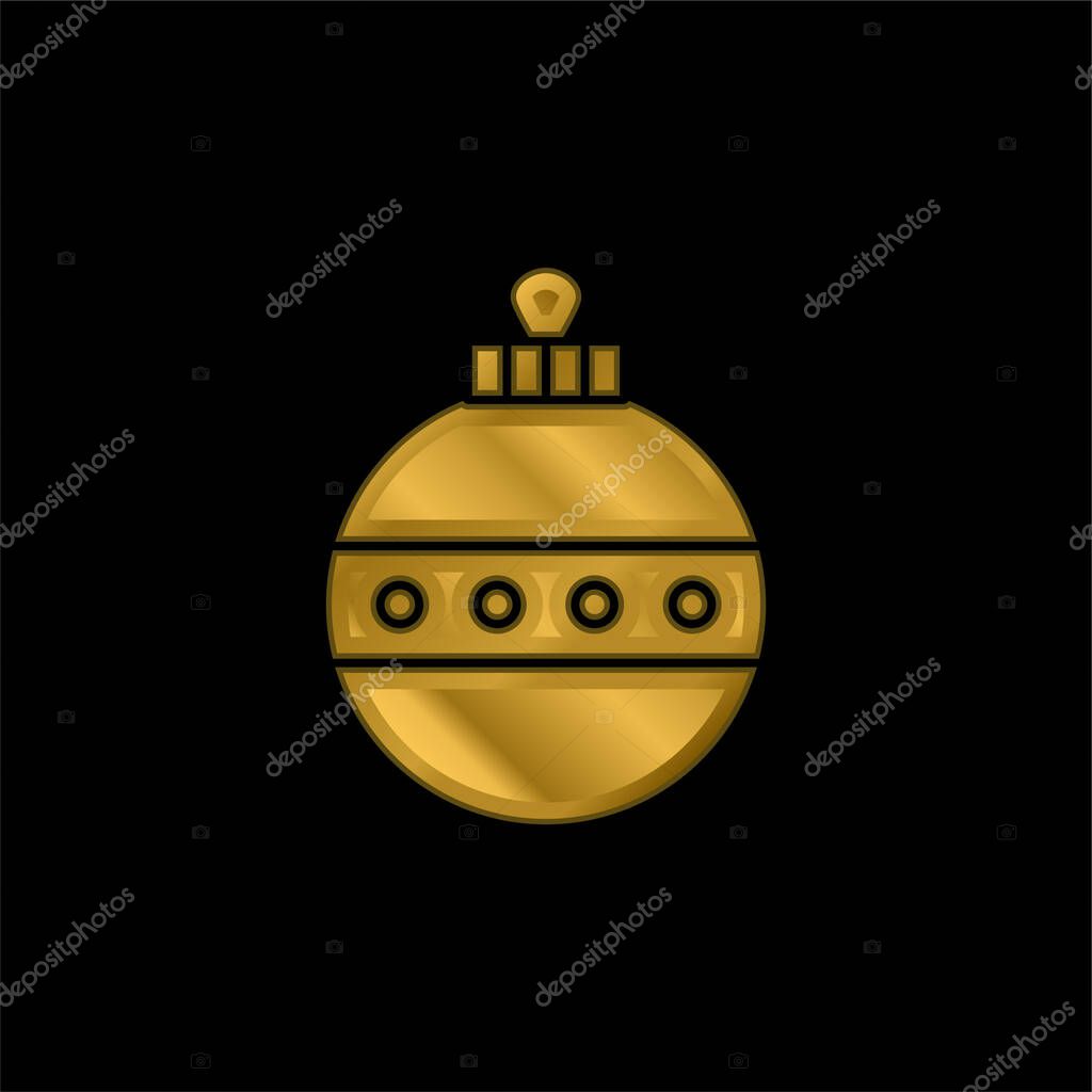 Ball gold plated metalic icon or logo vector