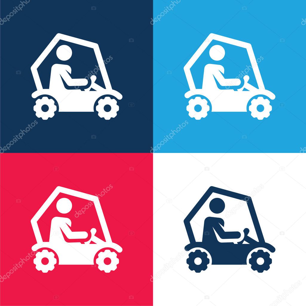 All Terrain blue and red four color minimal icon set