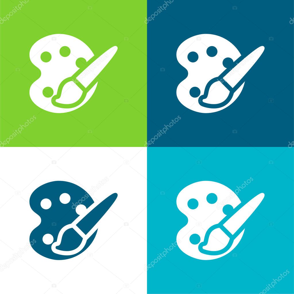 Art Palette Flat four color minimal icon set