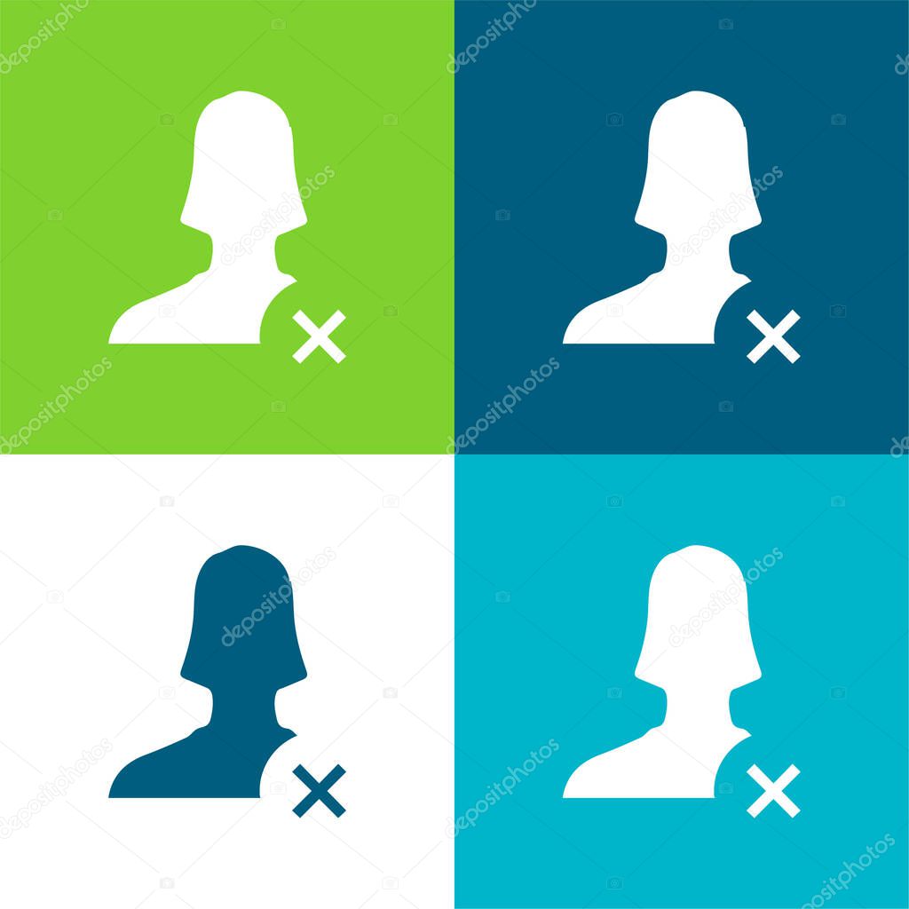 Block User Flat four color minimal icon set