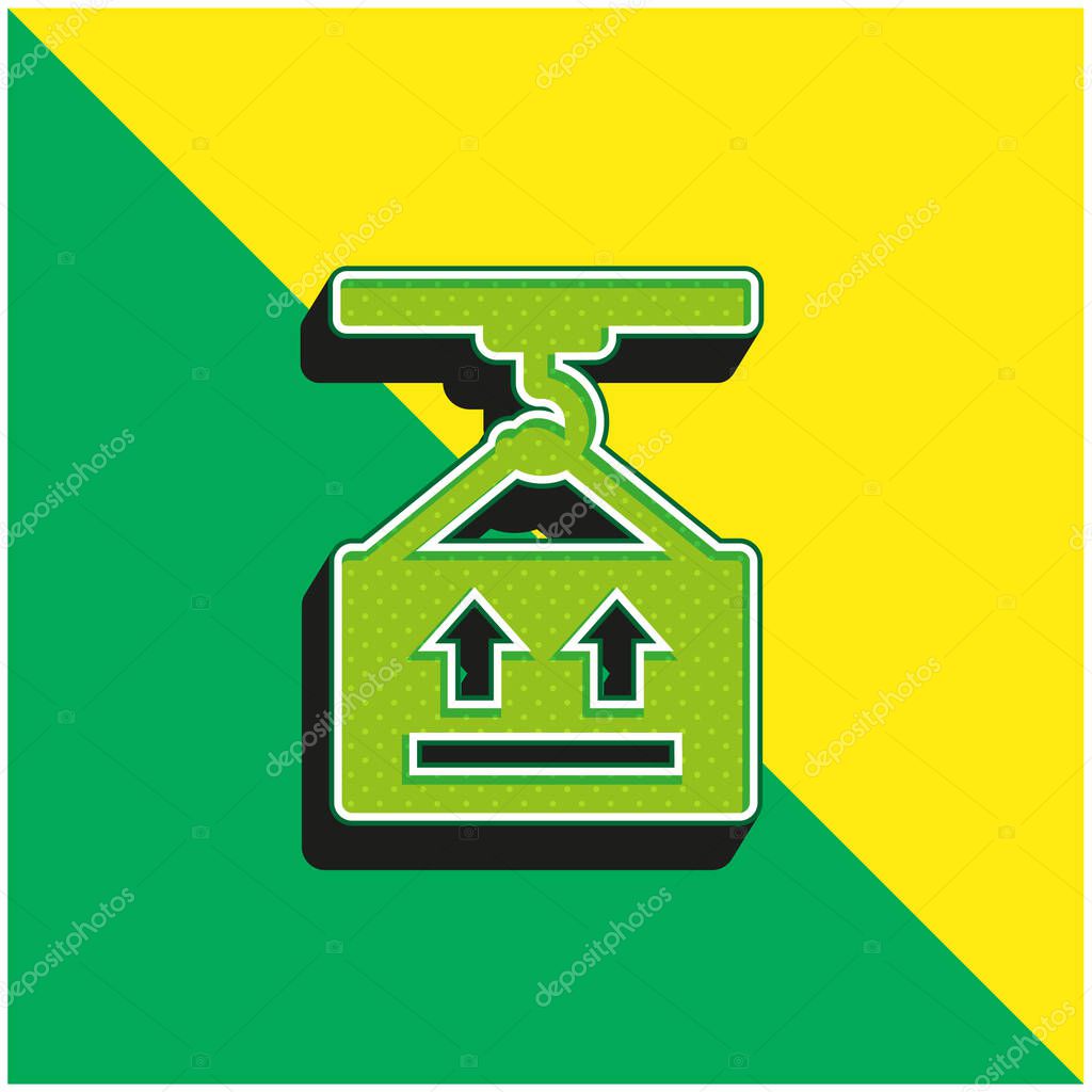 Box Green and yellow modern 3d vector icon logo