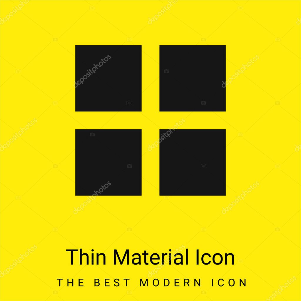 4 Black Squares minimal bright yellow material icon