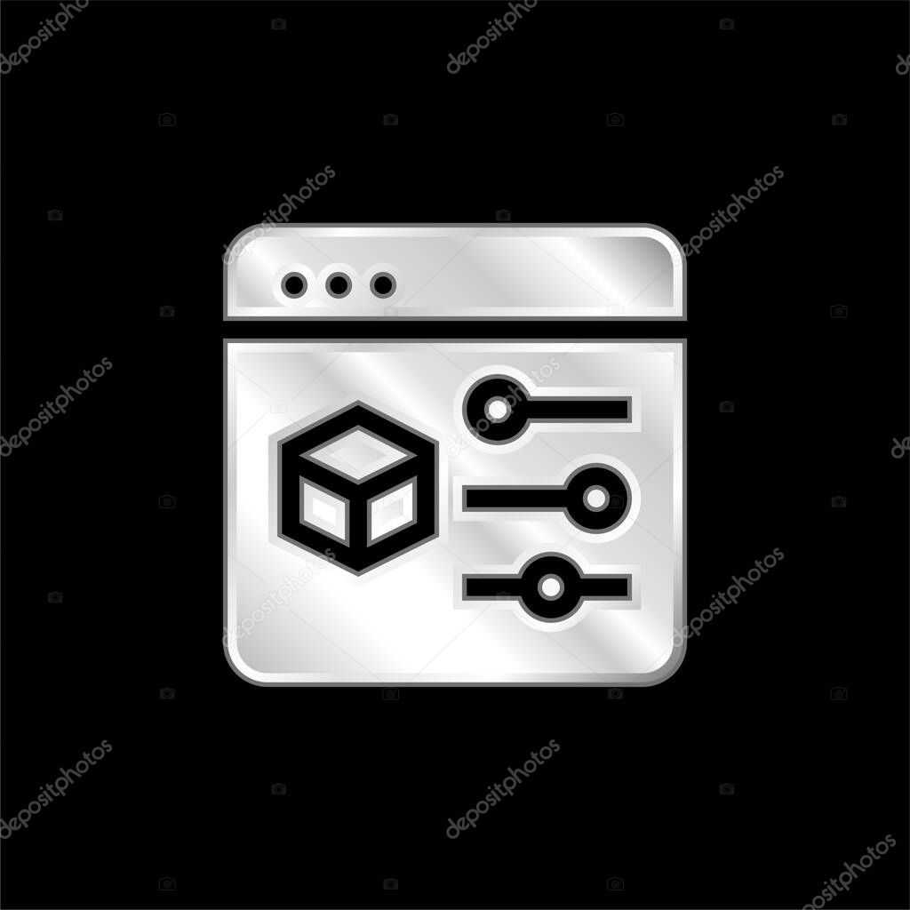 3d Print silver plated metallic icon