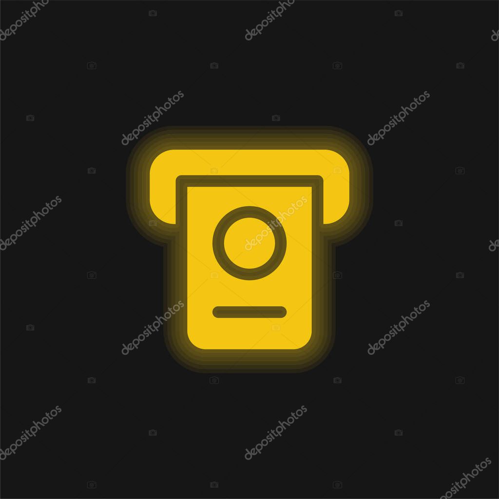Atm yellow glowing neon icon