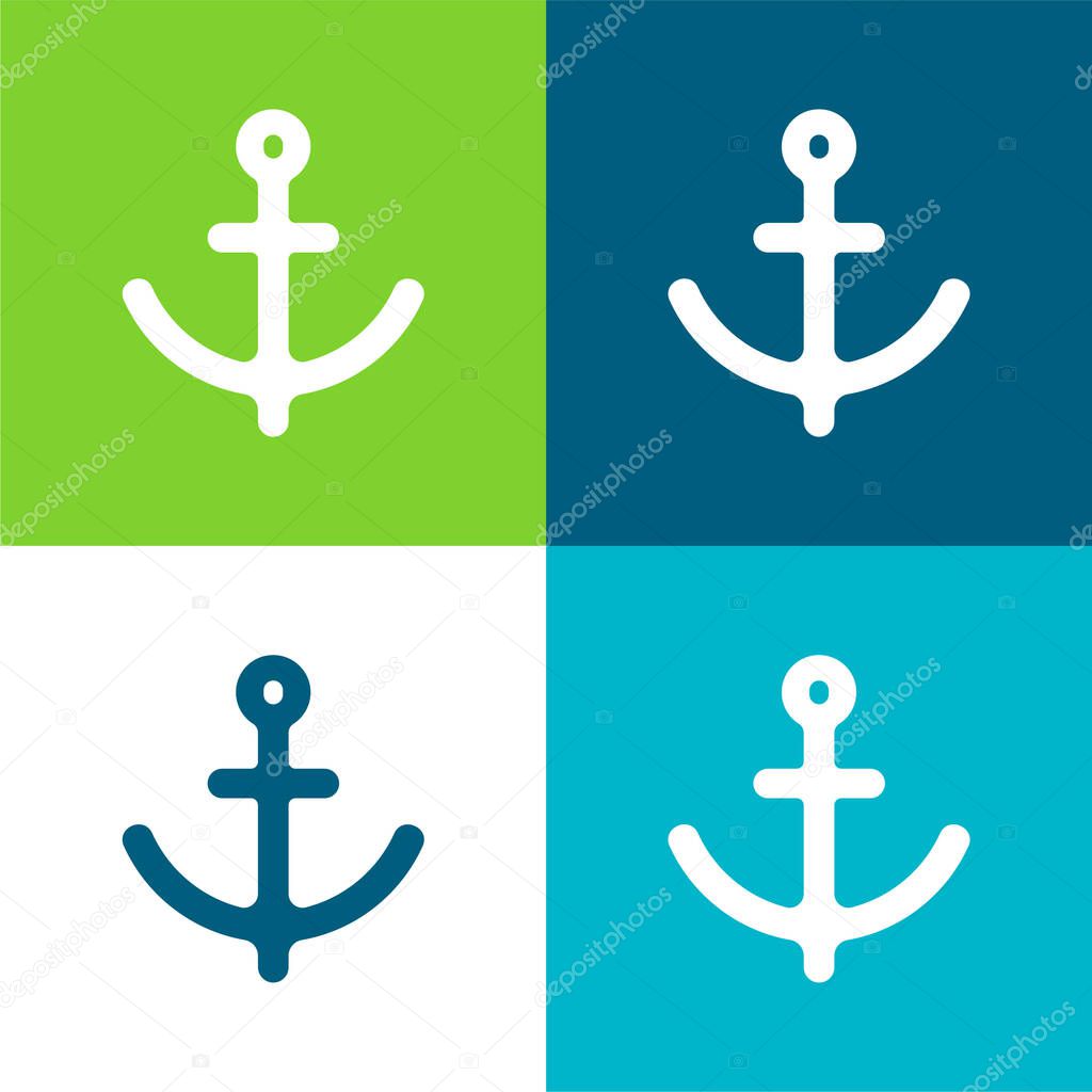 Anchor Flat four color minimal icon set