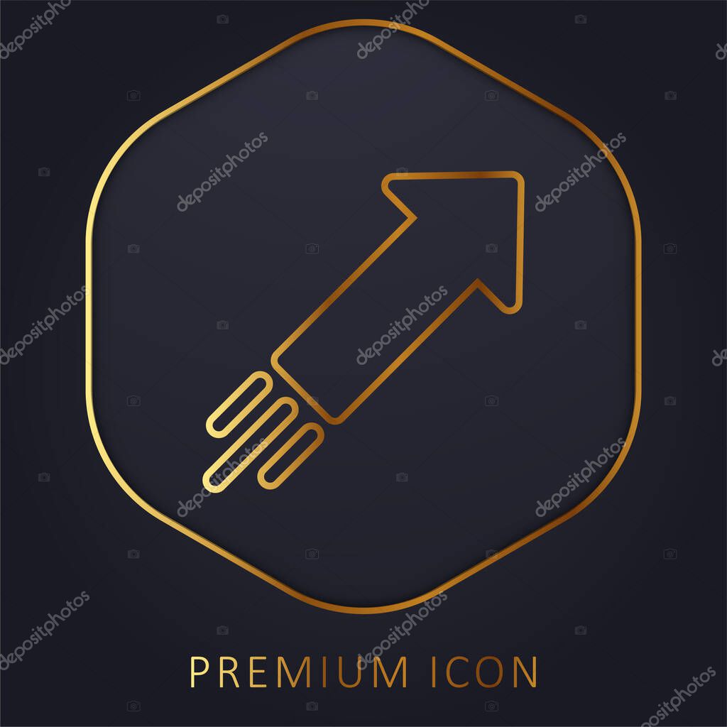 Arrow golden line premium logo or icon