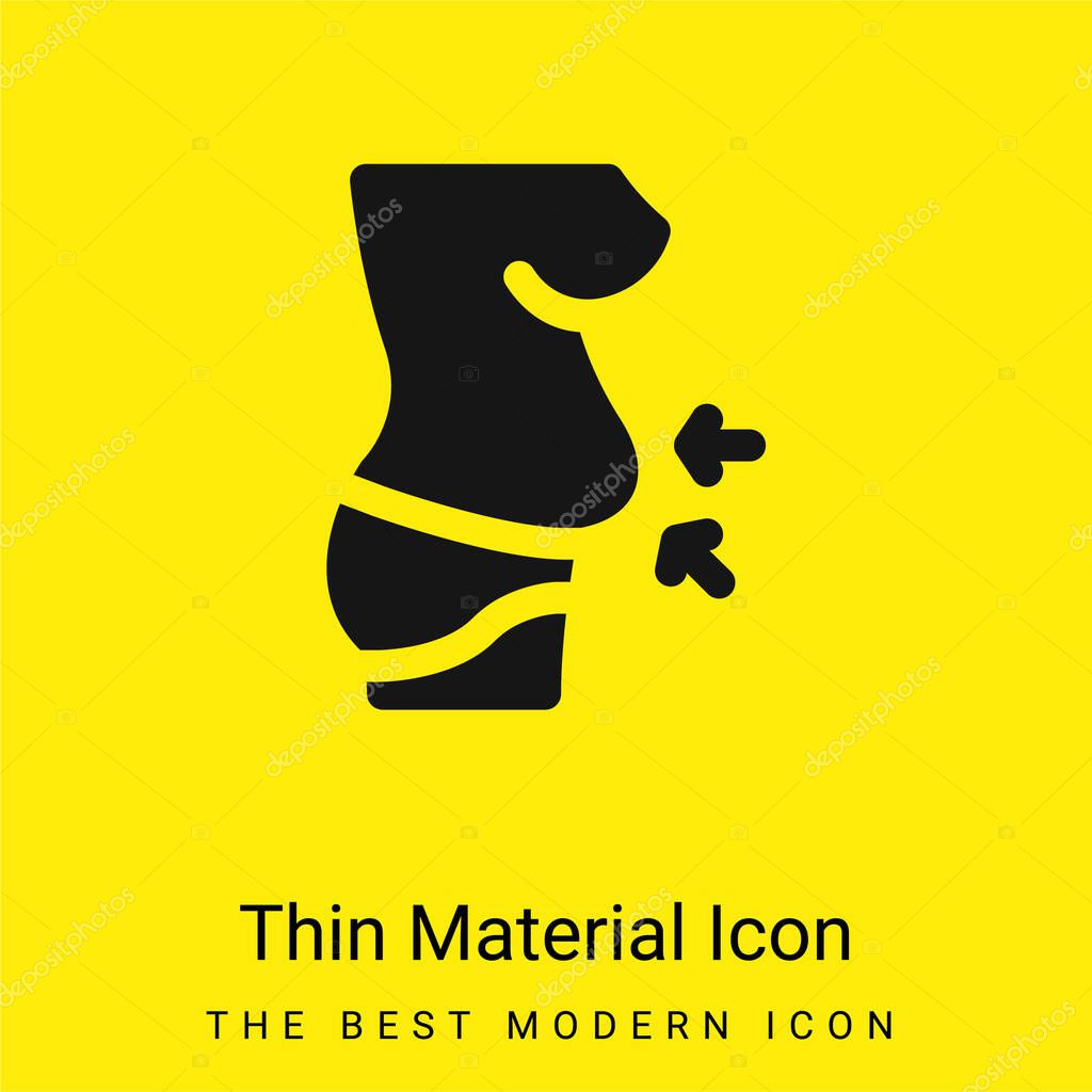 Belly minimal bright yellow material icon