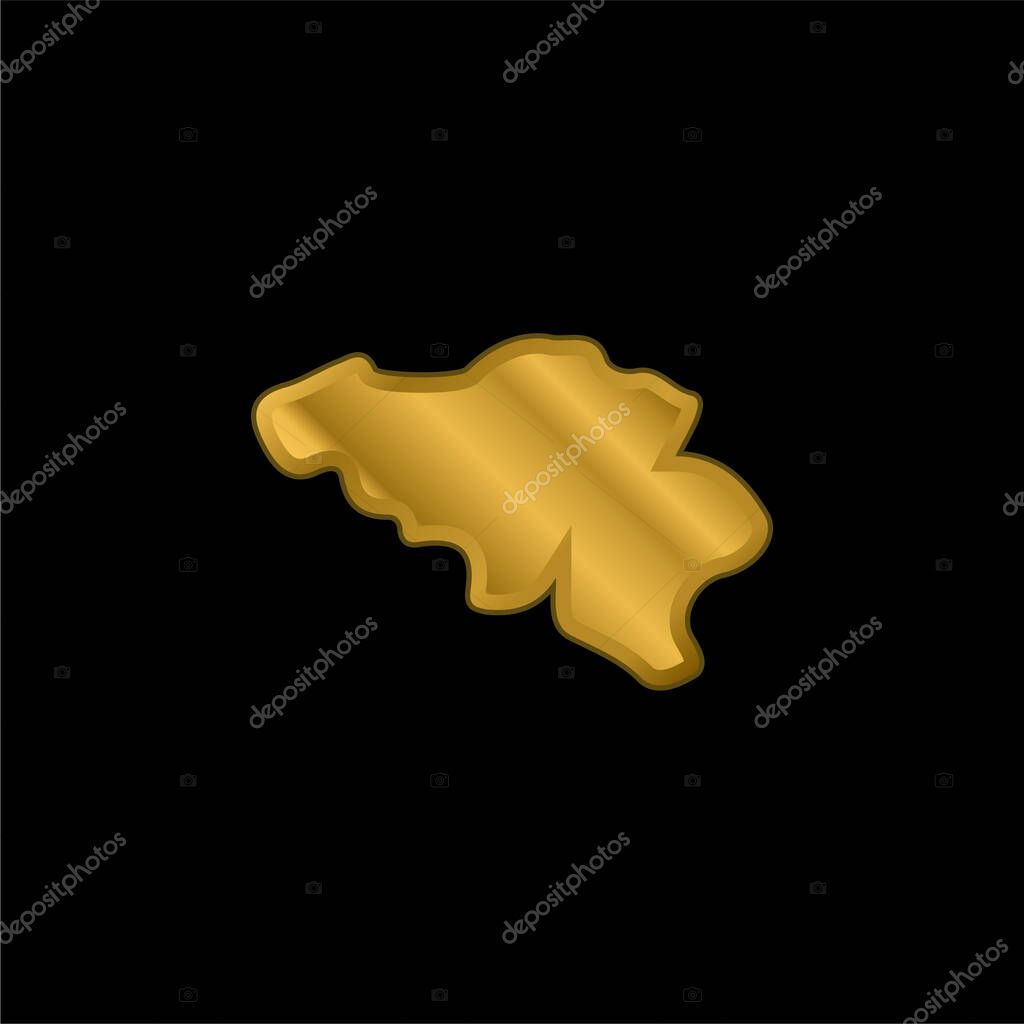 Belgium gold plated metalic icon or logo vector