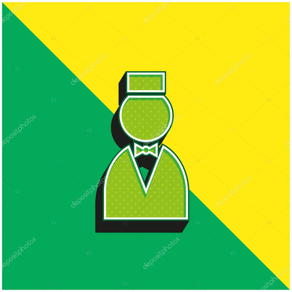 Bell Boy Green and yellow modern 3d vector icon logo