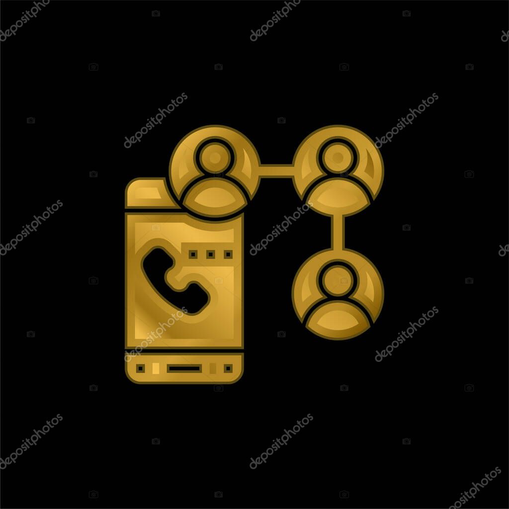 Audio gold plated metalic icon or logo vector