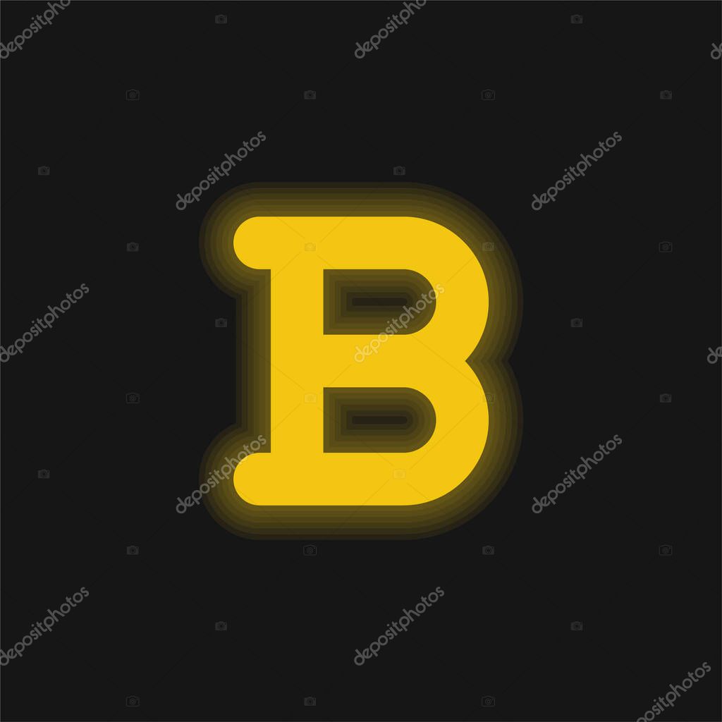 Bold yellow glowing neon icon