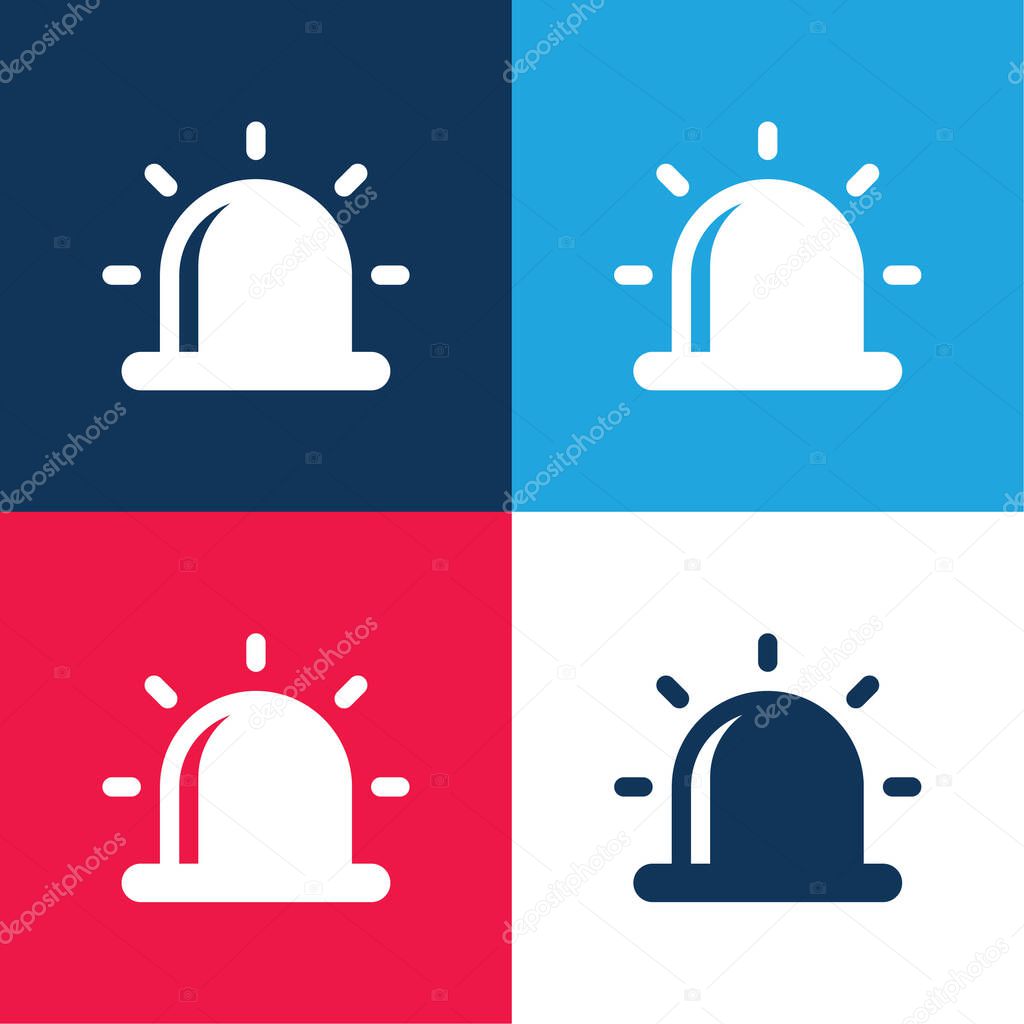 Alarm blue and red four color minimal icon set