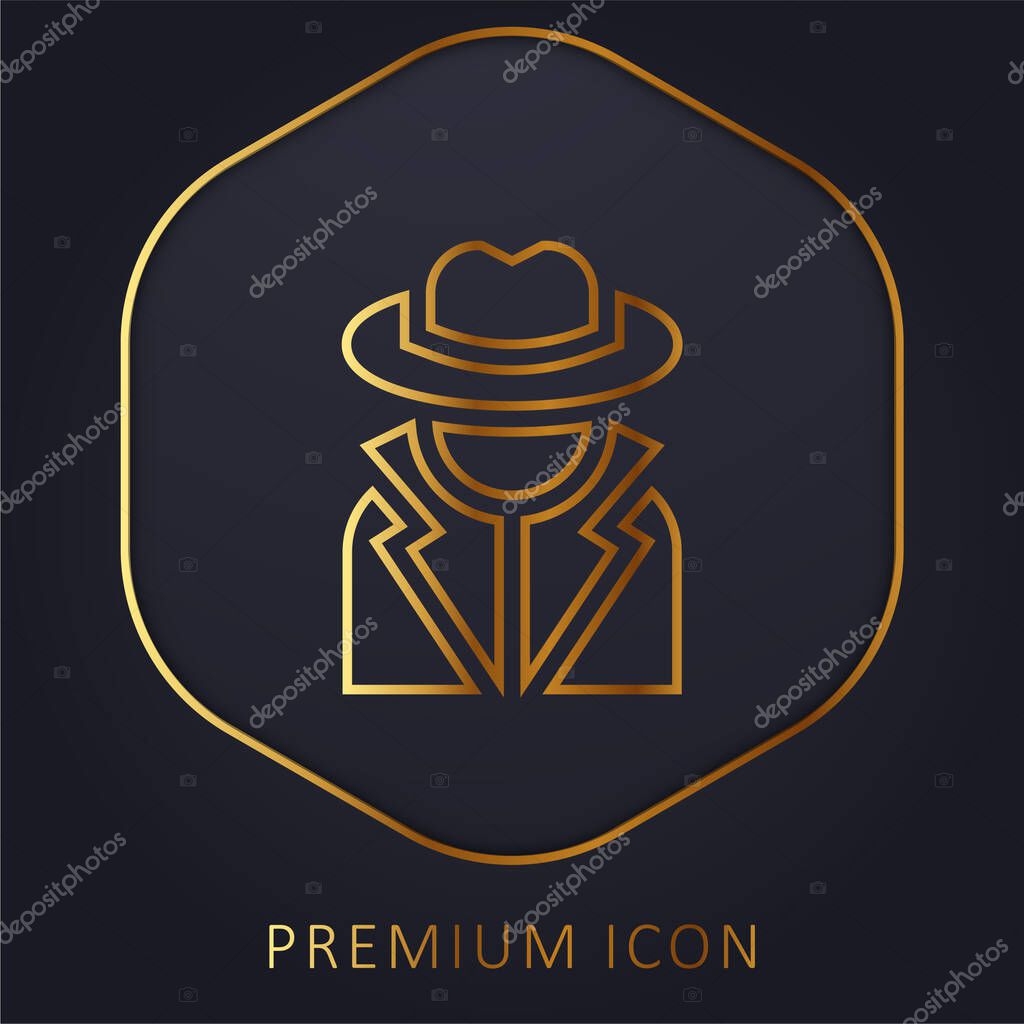 Annonymous golden line premium logo or icon