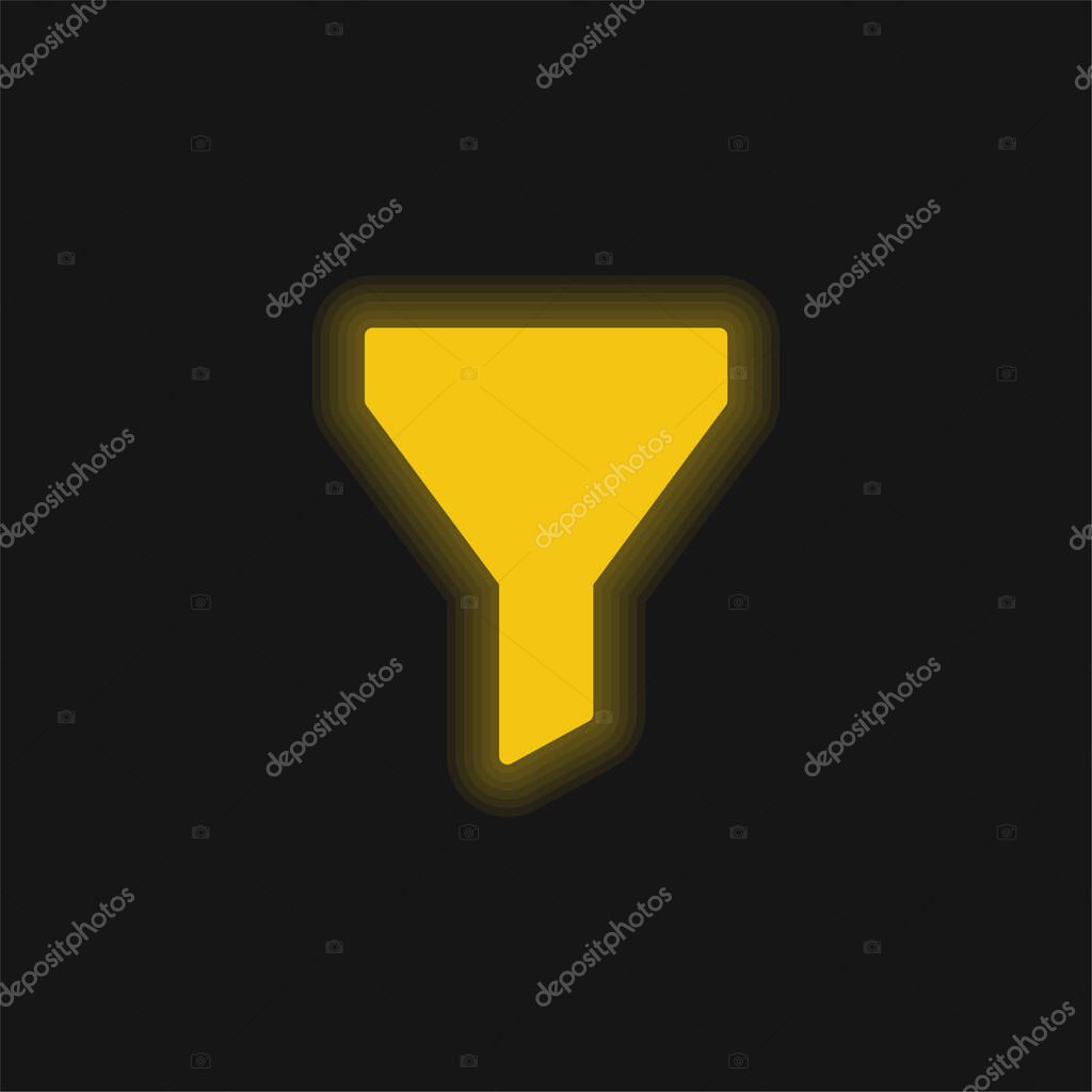 Big Funnel yellow glowing neon icon