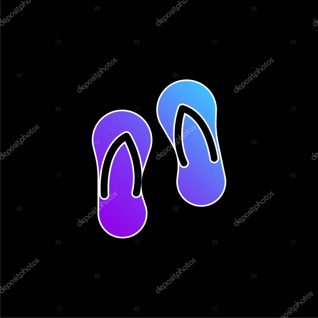 Beach Slippers blue gradient vector icon