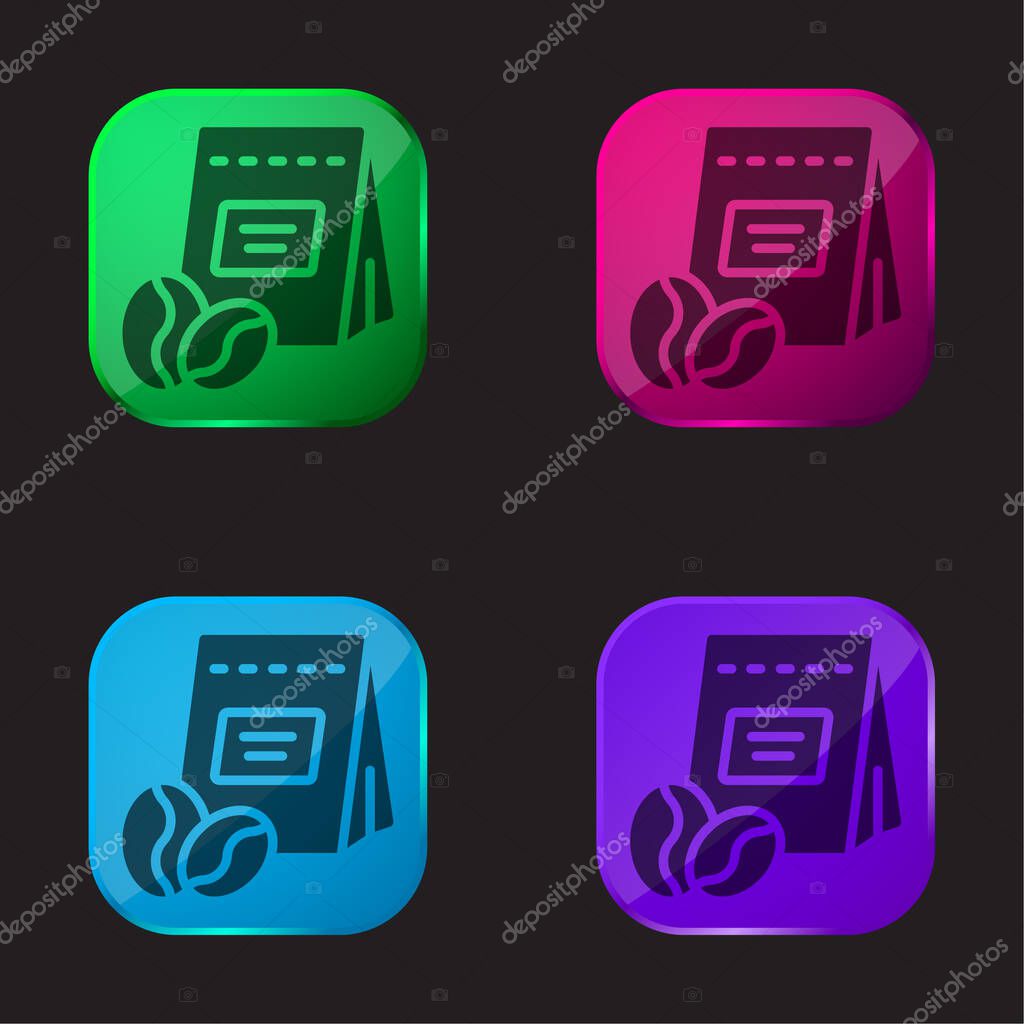 Beans four color glass button icon