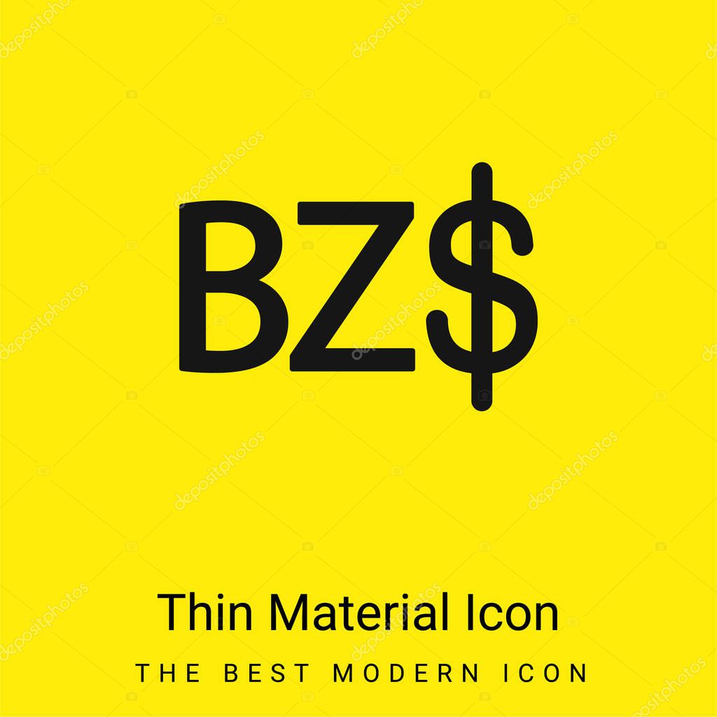 Belize Dollar Symbol minimal bright yellow material icon