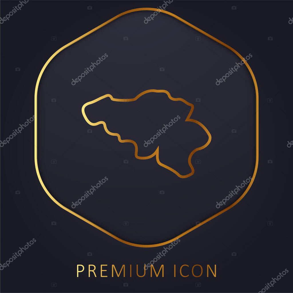 Belgium golden line premium logo or icon